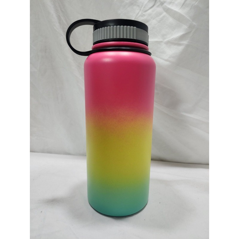 AGH 32oz Stainless Steel Insulated Leak-proof Water Bottle Thermos, Rainbow