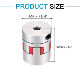 sourcing map Aluminum Shaft Coupling 16mm to 28mm Flexible Spider Coupling L66mm x D55mm Coupler Jaw Spider Shaft Joint Connector for 3D Printers DIY Encoder CNC Router Milling Machine
