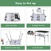 Geastsheng Small Folding Camping Table 2ft, Portable Pinic Table Adjustable