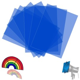 SWTYExt Pack of 7 Heat Resistant Film for Lamps Blue Lamp Film 29.7 x 21 cm Colour Films Gel Colour Filter A4 Transparent Colour Correction for Photo Lamp Headlight Graphic Studio Strobe Flash LED