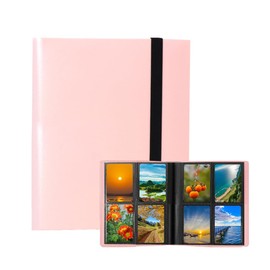 Trading Card Binder & Card Collection Folder 4-Pocket Card Album Pink PU