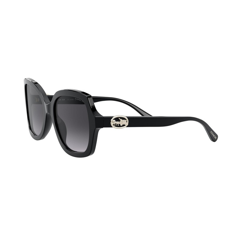 Coach HC8295 Sunglasses, Black/Dark Grey Gradient, 56 mm