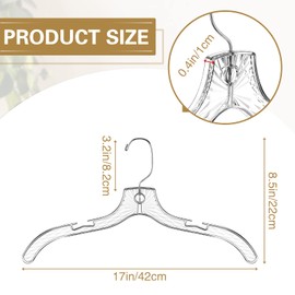 Wesiti 60 Pack Clear Clothes Hangers Bulk 17" Plastic Hangers Crystal Cut Hangers Dress Hangers for Coats Shirts Suits Clothing Store Home Closet (Classic)