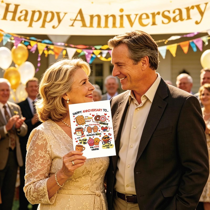 Asmallgf Cute Anniversary Card Gifts for Women Men Him Her