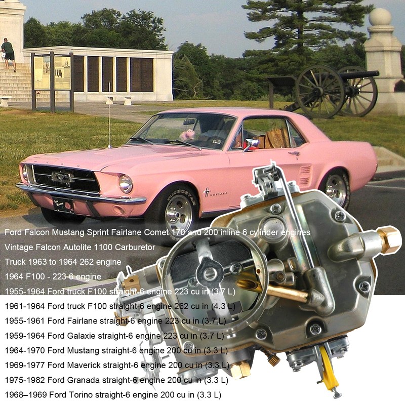 Autolite 1100 1 Barrel manual choke Carburetor Replacement For 1964-1968