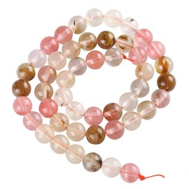 2 Strands Lab Created Watermelon Tourmaline Gemstone 8mm Loose Round Stone Beads (~ 88-94pcs total) for Jewelry Craft Making GS16-8