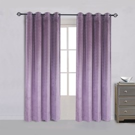 Cherry Home Super Soft Luxury Velvet Lavender Flannel Blackout Curtains Panel Drapes Grommet 52Wx108L inch Purplish Pink,2 Panels