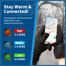 Heated Gloves for Men Women Rechargeable Liners Thin Fingerless Gloves for Ice Fishing Photography Working Running Driving