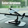 Solar Airplane Rotating Propellers Zinc Alloy Plastic Easy Assembly Solar
