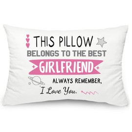 Yufansd Gifts for Girlfriend Valentines Day Pillow Cases Girlfriend Bed Pillow Decoration Gift for Her Women Girlfriend Christmas Birthday Gifts from Boyfriend 50x75 cm (Girlfriend 50x75)