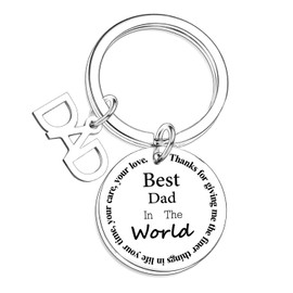 Nfyxcaz Dad Keychain Best Dad In The World Keyring Gifts For Dad Father’s Day Gifts From Daughter Birthday Present Christmas Gifts For Dad (Best Dad In The World)