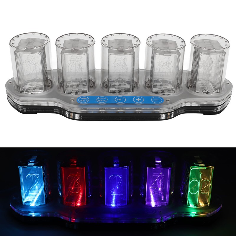 RGB Tube Clock LED Table Clock 24 Hour USB Powered