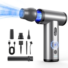 Compressed Air Duster, 300000RPM Air Duster Electric Cleaner for Keyboard, PC Deep Cleaning, Cordless Air Blaster, Replace Compressed Air Can-No Canned Air Duster,Rechargeable Air Blower