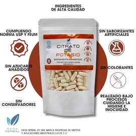 Citrato de Potasio 2 bolsas con 120 cápsulas c/u.