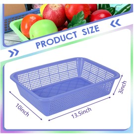 Kolewo4ever 24 Pack Classroom Storage Baskets Pencil Organizer Bins 13.5 x 10 x 3 Inch Paper Trays Organizer Basket Plastic Book Baskets for Classroom Library Organizer