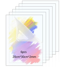 Pack of 6 Acrylic Sheets Transparent A4.2 mm Acrylic Glass, Can Be Cut to Size for Photo Frames, Signs, Acrylic Discs Round, Painting, DIY Table Numbers (Transparent)
