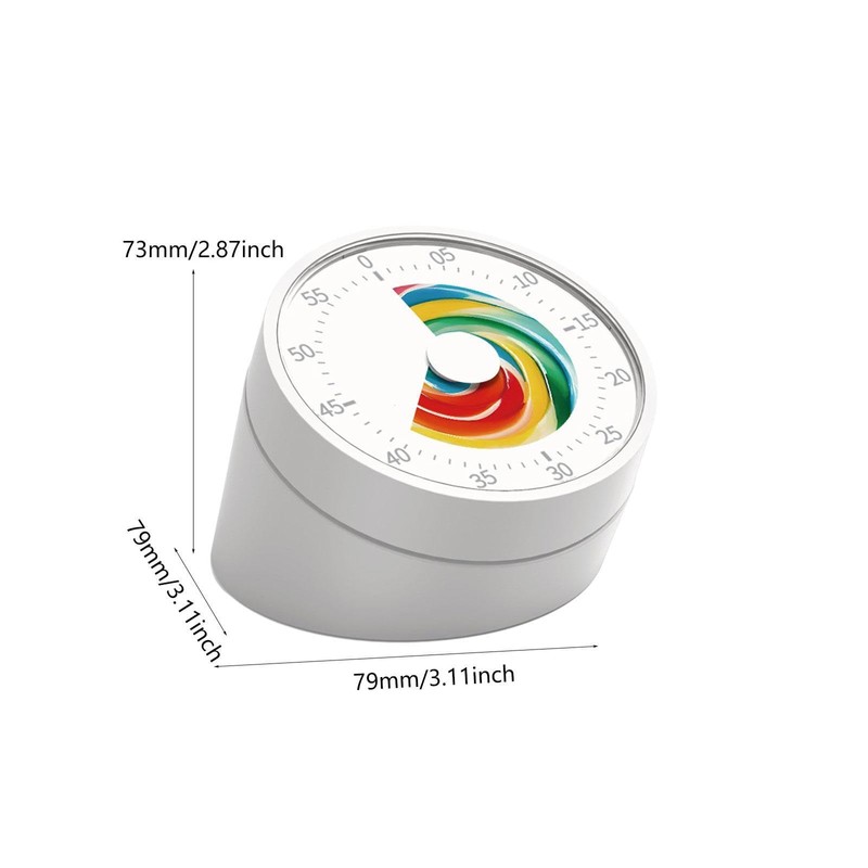 Fenteer 60 Minute Visual Timer,Task Reminder Mechanical Office Use Countdown