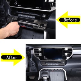 TOYCIDFG Center Console Air Conditioner Frame Cover Trim Compatible with Toyota Tundra 2022 2023 2024 Accessories Dashboard Interior Decoration (Carbon Fiber Pattern)