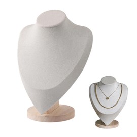 LxcshLjx Necklace Display Stand, Wooden Jewelry Holder, Mannequin Jewelry Bust Display Holder, Pendant Chain Holder, Flannel Jewelry Easel, Bust Tower Rack, Jewelry Organizer Model for Home Shop Show