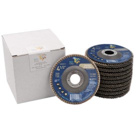 Eco Edge 10-Pack 4.5-Inch 40 Grit Germany VSM Premium Zirconia Flap Discs (4-1/2" x 7/8" Arbor, Bevel Type 29) for Angle Grinder