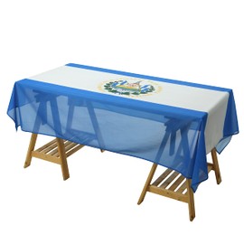 Rectangular Tablecloth El Salvador Salvadoran Flag Tablecloth Fade-Resistant Washable National Flag Tablecloth, Suitable for Kitchen Dining Family Gatherings and Outdoor Events,59 Inches * 83 Inches.