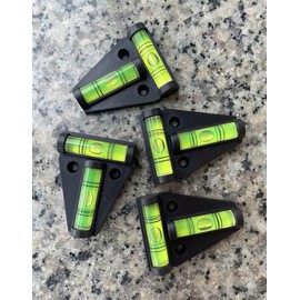 4Pcs RV T-Level Cross Check Bubble Levels for RVs, Camper, Tripods, Camera, Wood Shop & More – Black