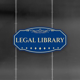 Victorian Plus Legal Library Wall or Door Sign - Leather | Legal and Courtroom Decoration - Small