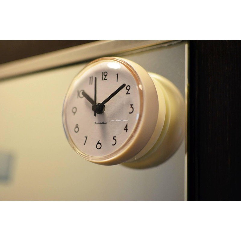 Roost Outdoors Bath Clock with Suction Cups, Simple, Stylish, Waterproof,