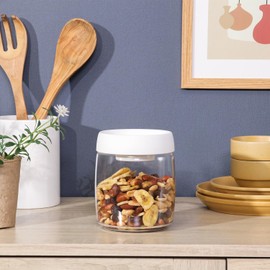 Fuji Boeki 40698 Air Release Canister, 28.7 fl oz (800 ml), Width 4.3 x Depth 4.2 x Height 5.1 inches (10.9 x 10.9 x 13 cm), White Storage Container, Sealed Vacuum