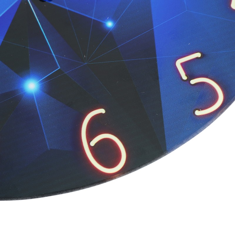 30cm Glass Blue Wall Clock for Living Room Decor Silent