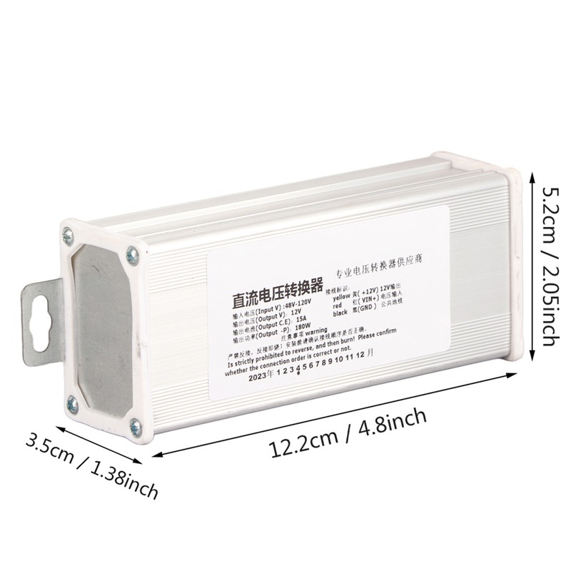 DC 48V‑ To 12V/15A /180W Converter Adapter for Electric Scooter