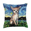 Tan Short Hair Chihuahua Starry Night cute dog art by