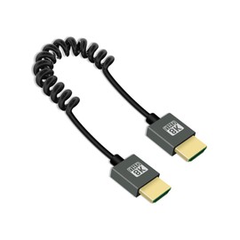 YANBORONSN 8K HDMI Spiral Cable 2.2 ft, Short HDMI to HDMI Cable, Spring Spiral HDMI 2.1 Cable 8K @ 60Hz, 48 Gbps, for Camera/TV/Capture Cards/Tablet (Regular