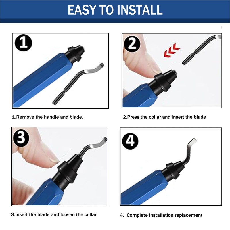 YQkangzhu Deburring Tool with 10 Heavy Duty HSS Blades, 360°