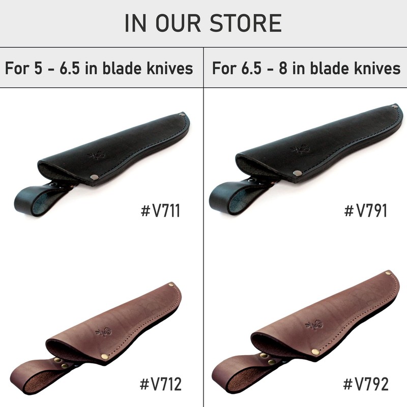Genuine Leather Belt Knife Sheath for Fixed Blade Knives with