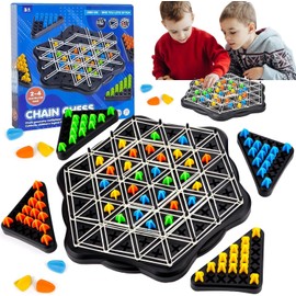 Chain Triangle Game, Interactive Peg Game Triangle Chess Board Game For Kids Adult Family Party, Brain Teaser Strategy Game Toy, Chain Chess Desktop Puzzle Game Chain Triangle Chess Game.