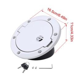 JeCar Cubierta de tapa de gas para puerta de llenado de combustible, accesorios exteriores para Jeep Wrangler 2007-2018 JK & Unlimited, color blanco