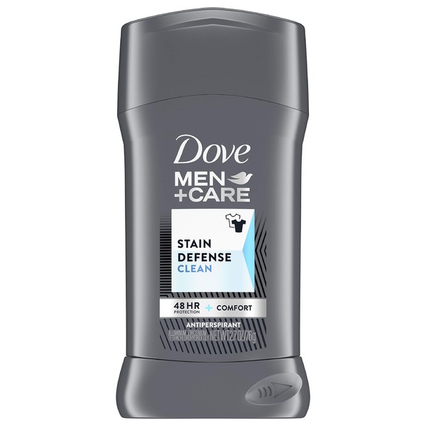 Dove Men+Care Stain Defense Antiperspirant Deodorant With anti-stain, anti-mark protection Clean Antiperspirant for men with 48-hour sweat and odor protection 2.7 oz