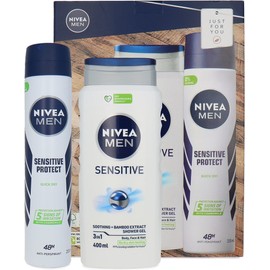 Nivea Men Gift Set Sensitive 3in1 Shower gel & quick dry Anti-perspiran