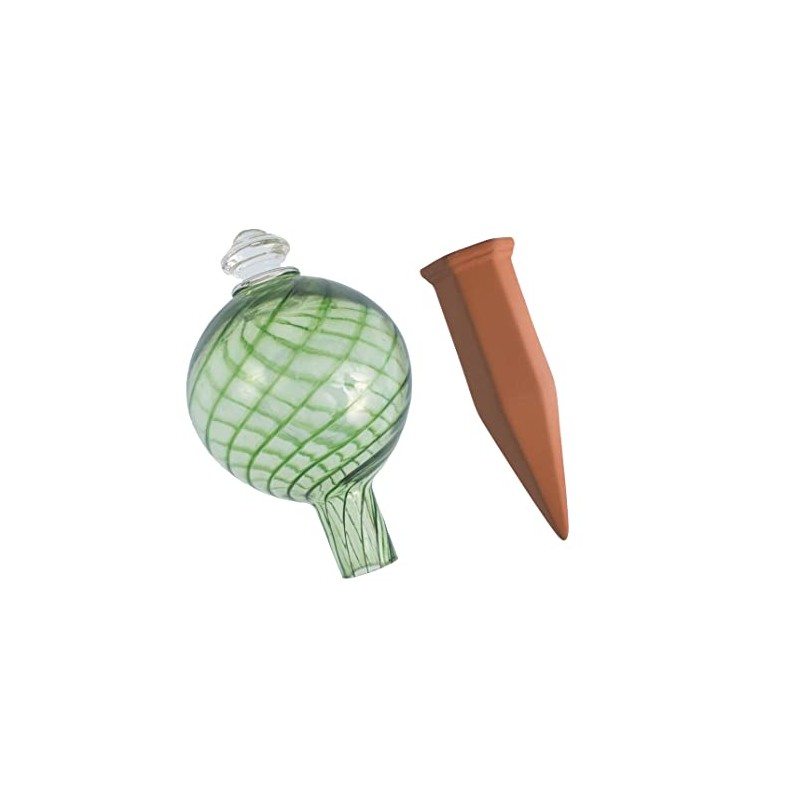 Plant Nanny Spiral Fluted Watering Globe & Stake Set (24