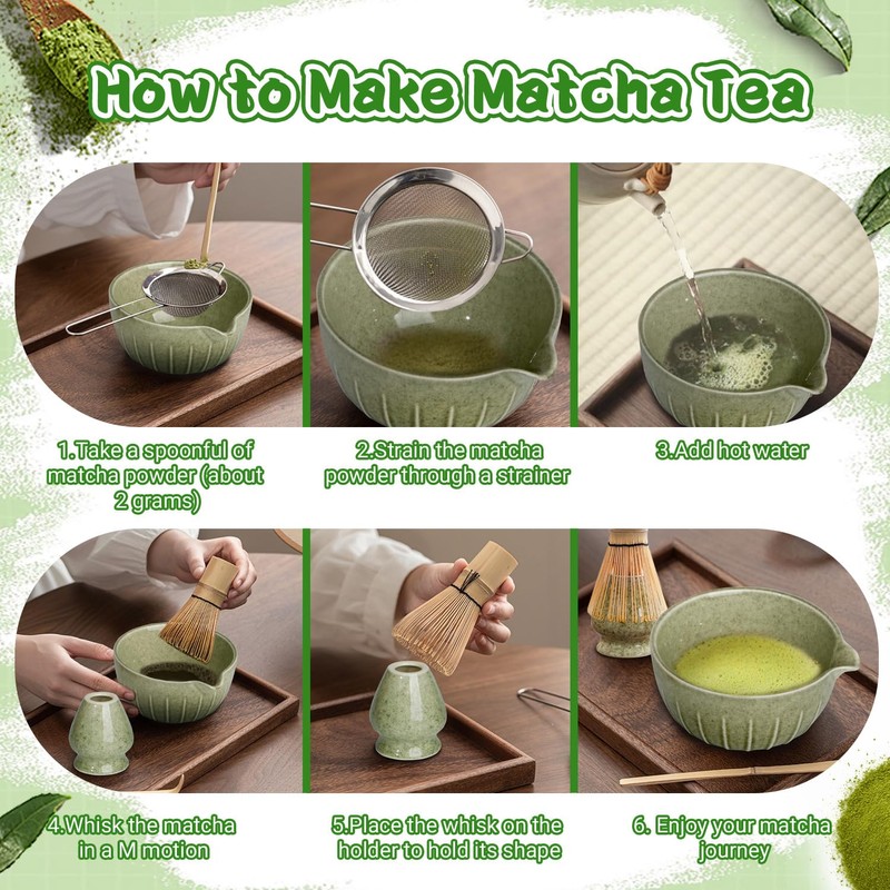 Necomi 7 Pcs Matcha Whisk Set - Matcha Tea Set,