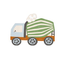 PartyDeco 20 Napkins Construction Site Concrete Mixer