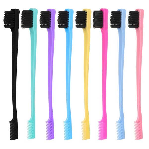 Oruola 8pcs Edge Control Brush, 8 Color Edge Brushes, Double-Ended