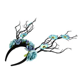Gatuida Festival Deer Antler Headband with Branch Design Lightweight and Hair Decor for Adults Comfortable Christmas Party Accessory