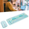 Keyboard Mouse Combo 2.4GHz Wireless Cute Retro 68 Round Keycaps