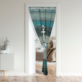 jejeloiu Anchor Decor - Cortinas opacas para ventana, tratamientos náuticos, cortinas opacas de madera rústica para puertas con ventanas, 34 x 80 pulgadas, 1 panel
