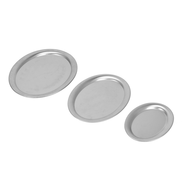 3pcs Stainless Steel Dessert Tray Mirror Polishing Process Snack Jewelry