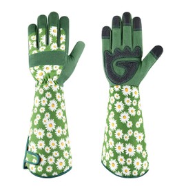PHALANX Gardening Gloves for Women, Breathable Thorn Resistant, Rose Gloves, Long Forearm Protection, Lightweight Gardening Gloves, Thickened Palms, Work Gloves, Best Garden Gifts, Green, M