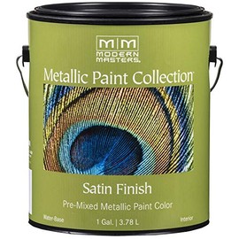 1 gal Modern Masters ME150 Silver Metallic Paint Collection, Satin Water-Based Decorative Metallic Paint