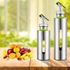 TOPINCN Stainless Steel Oil and vinegar dispenser set Cruet Glass